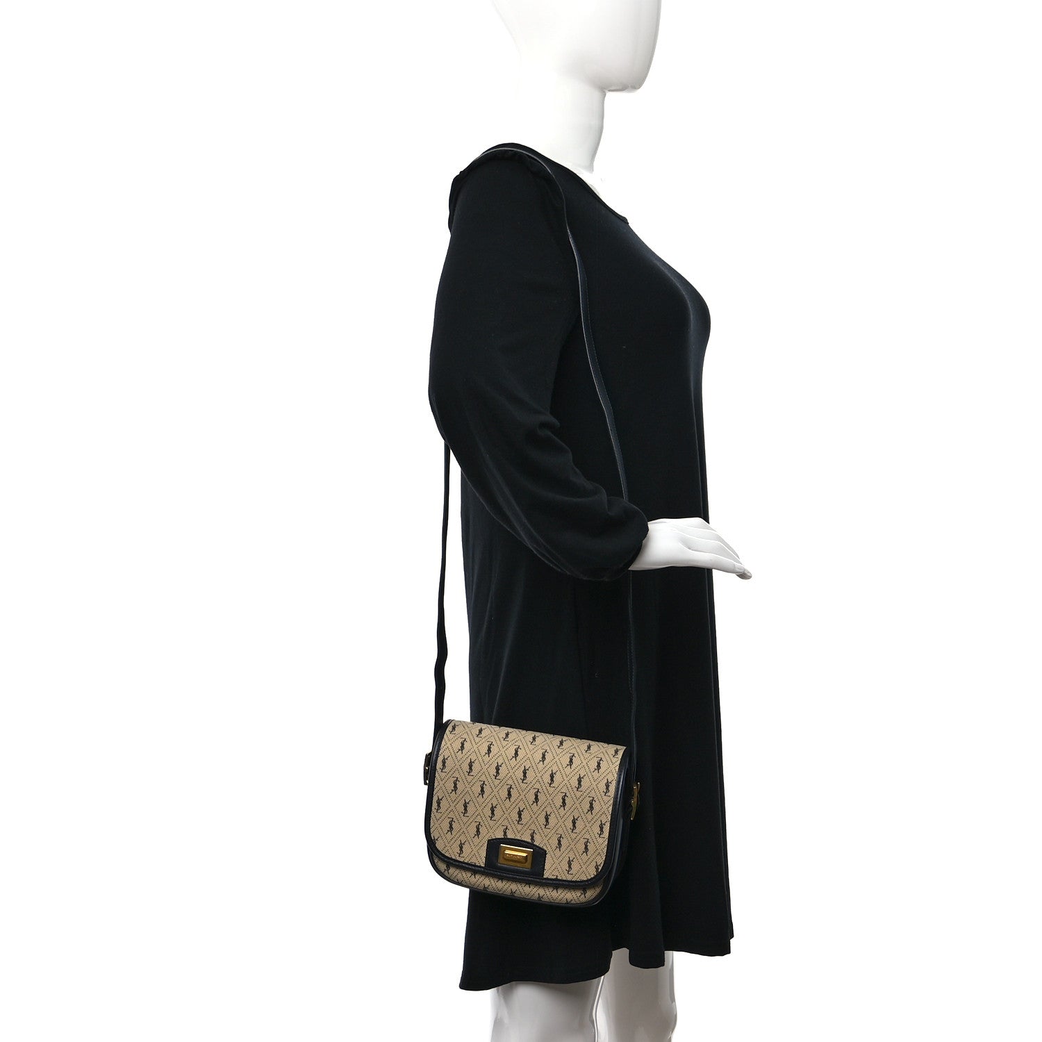 Saint Laurent Canvas Monogram All Over Small Satchel Bag Beige 2 of 9