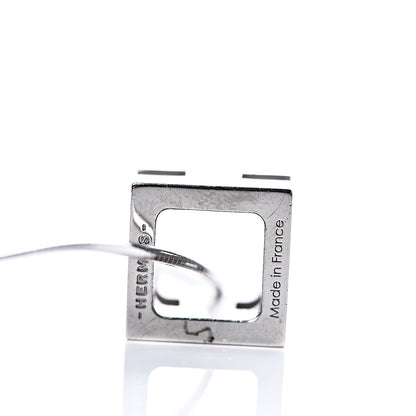 Hermes Palladium Lacquered Cage d'H Pendant Necklace Pervenche 3 of 5