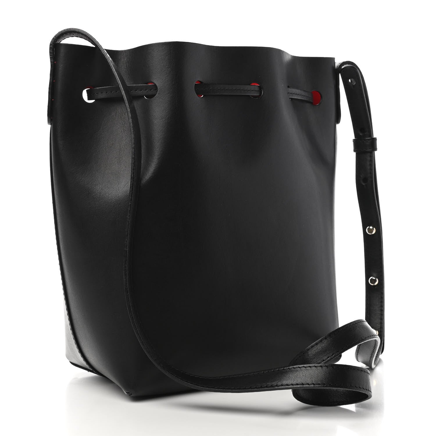 Mansur Gavriel Vegetable Tanned Calfskin Mini Bucket Bag Black Flamma 2 of 4