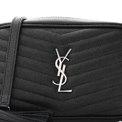 Saint Laurent Grain De Poudre Matelasse Monogram Mini Lou Camera Bag Black 6 of 8