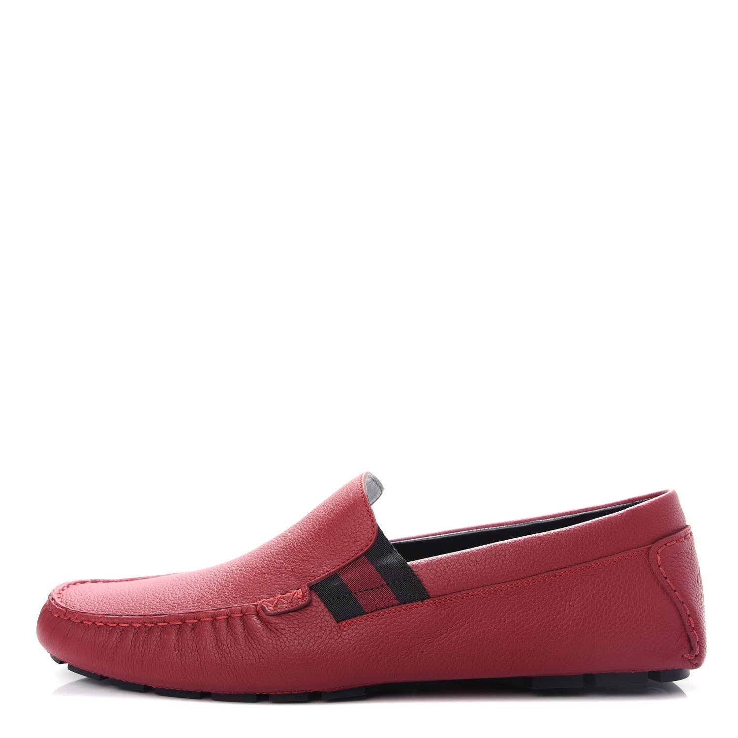Gucci Calfskin Web Mens Driver Loafers 11 Red 1 of 11