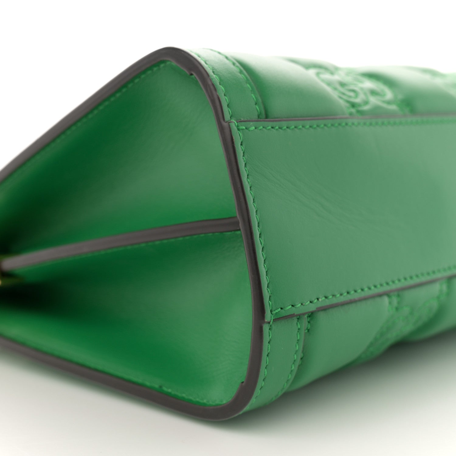 Gucci Calfskin GG Matelasse Large Slim Chain Shoulder Bag Spring Green Natural 9 of 10