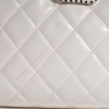 Chanel Leather CC Top Handle Bag White 9 of 11