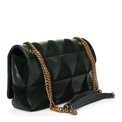 Saint Laurent Lambskin Suede Patchwork Monogram Medium Jamie Vert Fonce 3 of 10