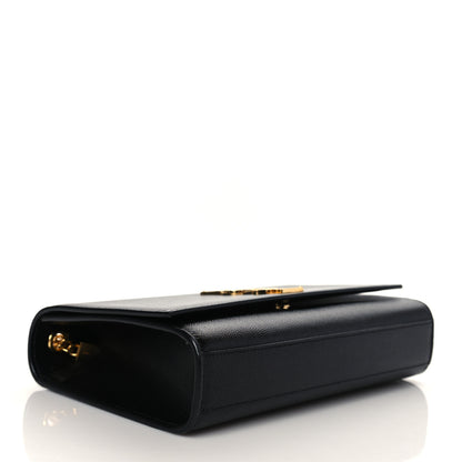 Saint Laurent Grain De Poudre Medium Classic Monogram Kate Satchel Black 4 of 9
