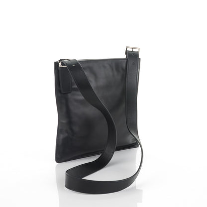 Prada Soft Calf Flat Messenger Bag Black 3 of 6