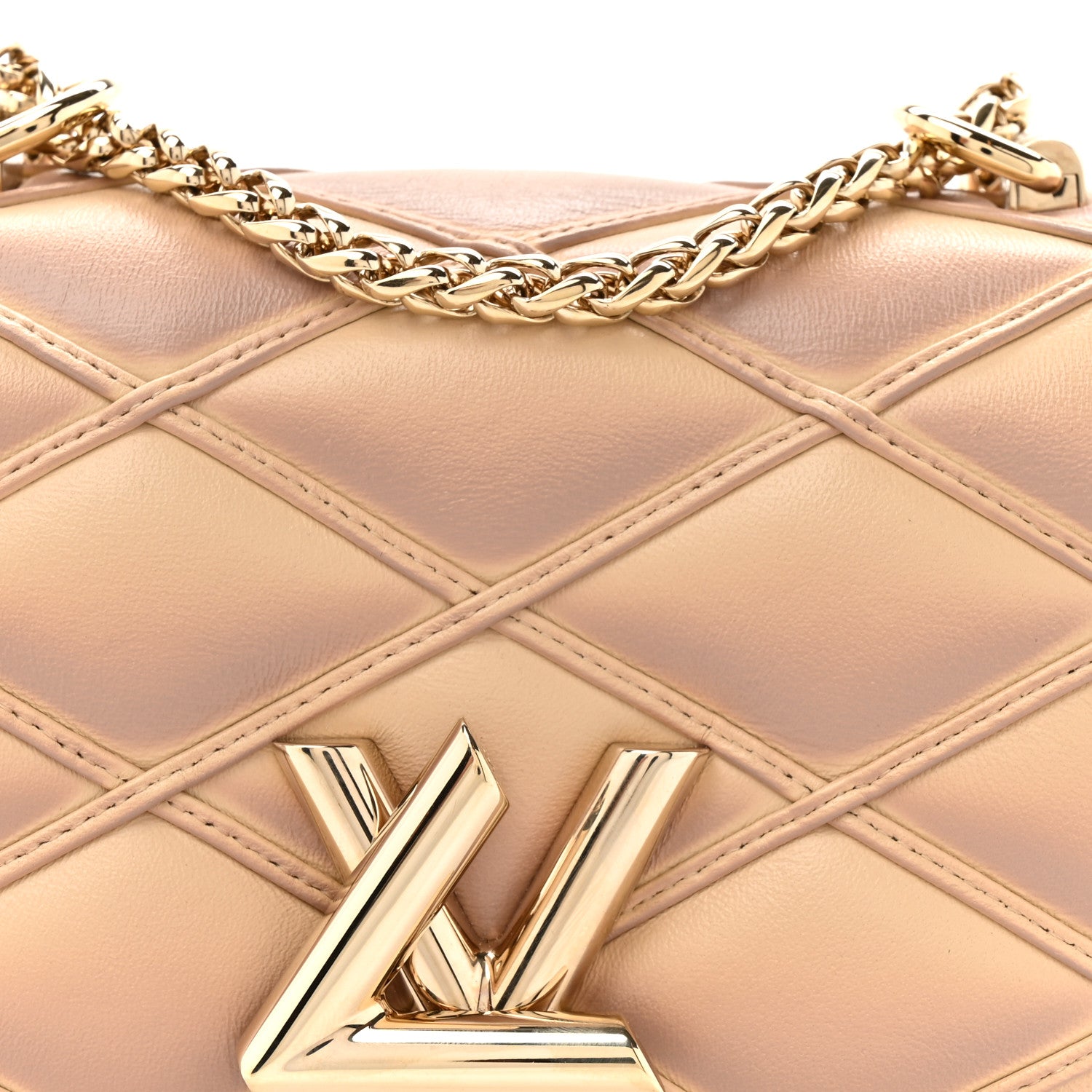 Louis Vuitton Lambskin Malletage Pico GO-14 Beige Pink 7 of 9