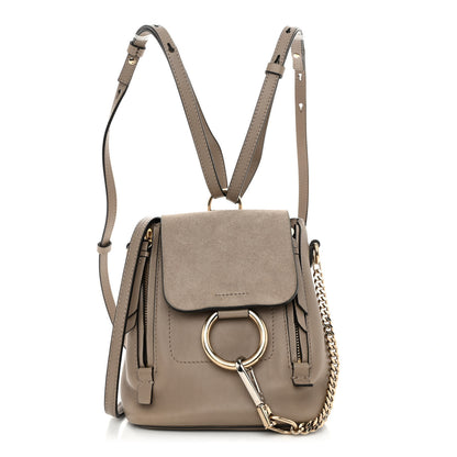 Chloe Suede Calfskin Mini Faye Backpack Motty Grey 1 of 11