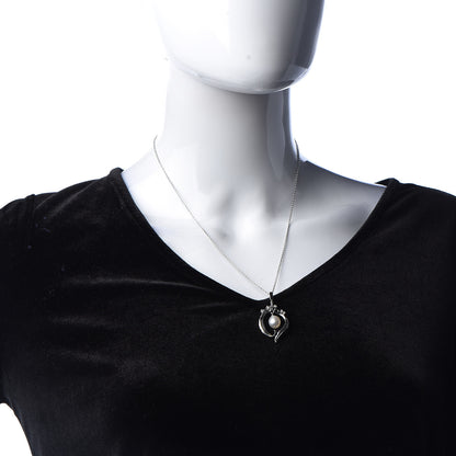 Mikimoto 14K White Gold Diamond Akoya Pearl 8mm Pendant Necklace 2 of 5