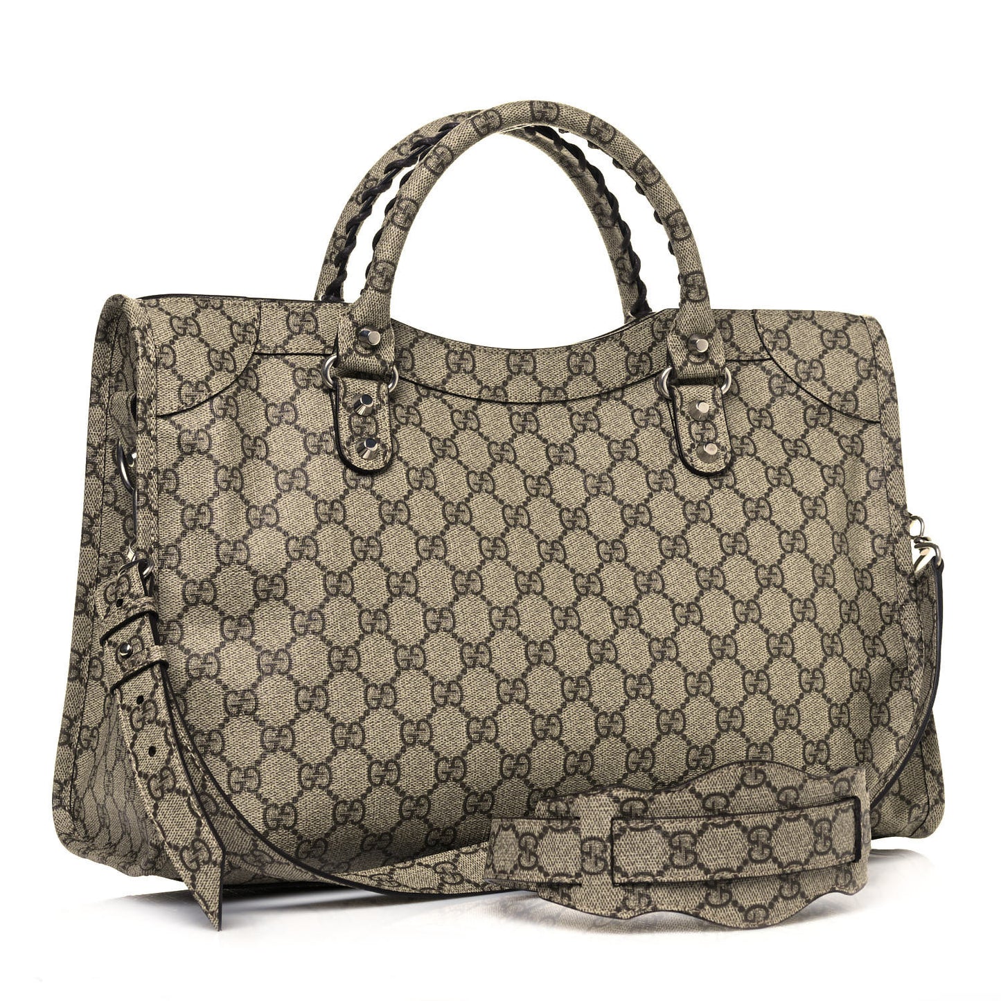 X GUCCI GG Supreme Monogram Neo Classic Silver Hardware City Beige Ebony