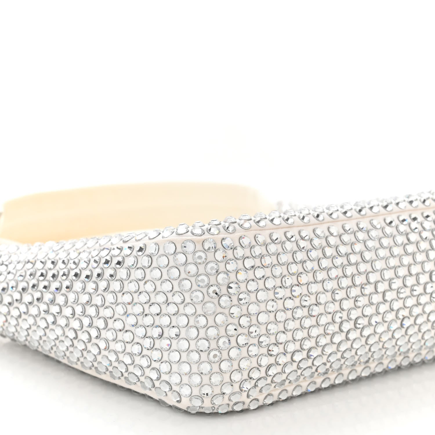 Prada Satin Crystal Mini Re-Edition 2000 Bag White 9 of 11