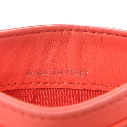 Chanel Goatskin Camellia Embossed Card Holder Coral 6 of 8