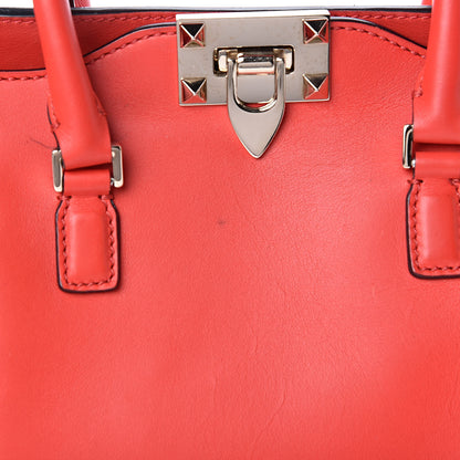 Valentino Garavani Vitello Mini Rockstud Double Handle Tote Deep Orange 11 of 11