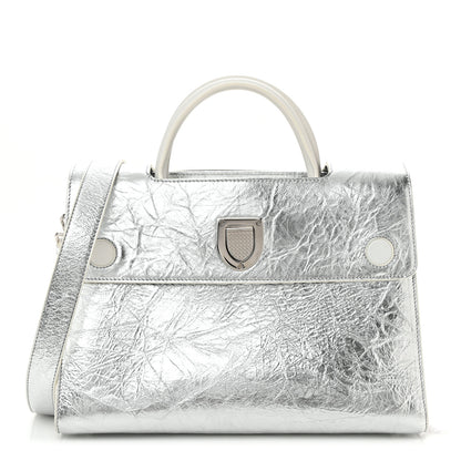 Christian Dior Metallic Calfskin Medium Diorever Flap Silver 1 of 16