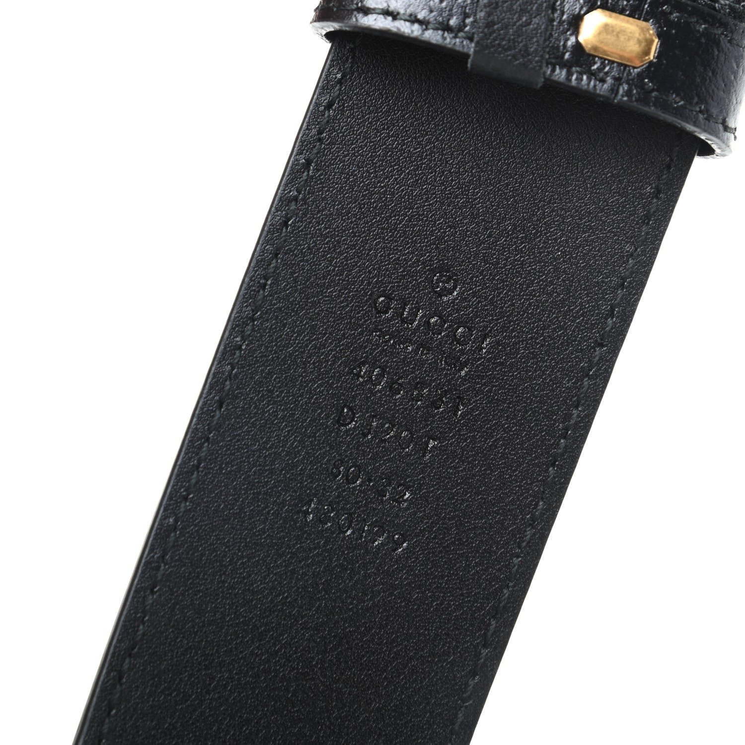 Gucci Textured Calfskin Double G 40mm Belt 80 32 Black 3 of 5