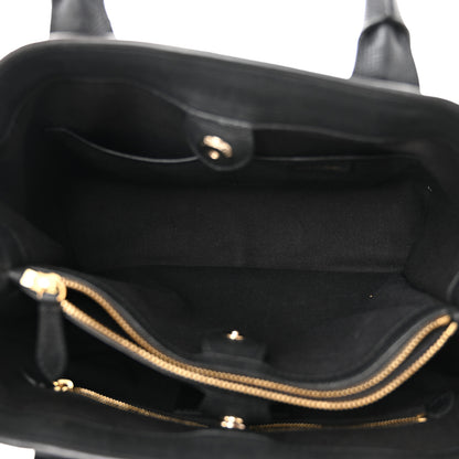 Burberry Derby Calfskin House Check Medium Banner Tote Black 5 of 13