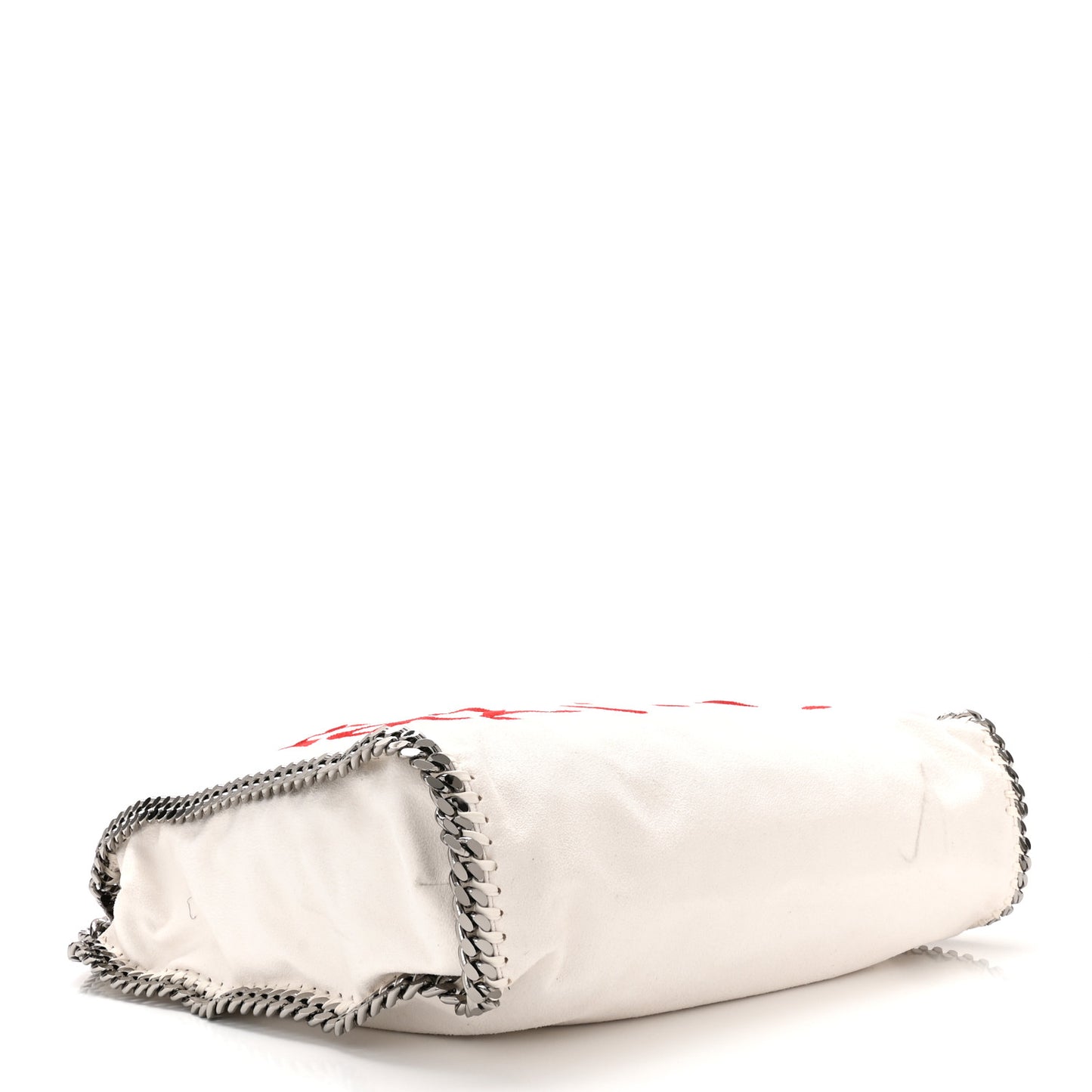 X ED CURTIS Shaggy Deer Logo Embroidered Large Falabella Chalk