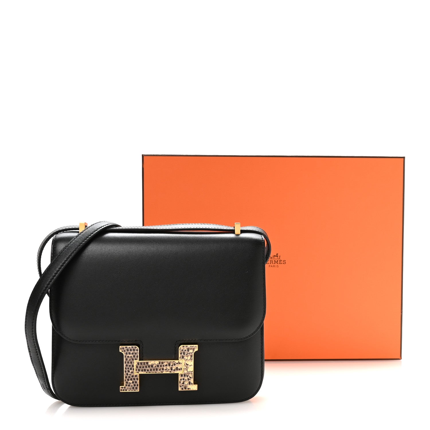Hermes Tadelakt Lizard Marquette Constance 18 Black Ombre 11 of 11