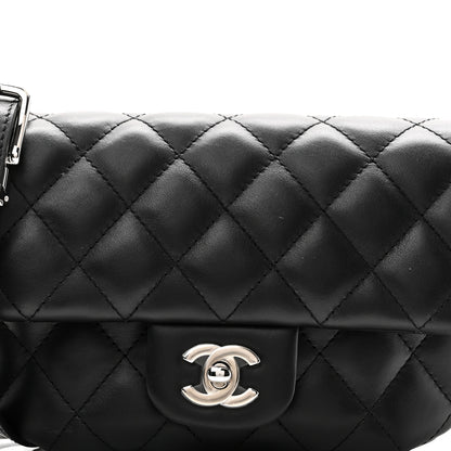 Chanel Calfskin Quilted CC Uniform Flap Belt Bag Black 8 of 10