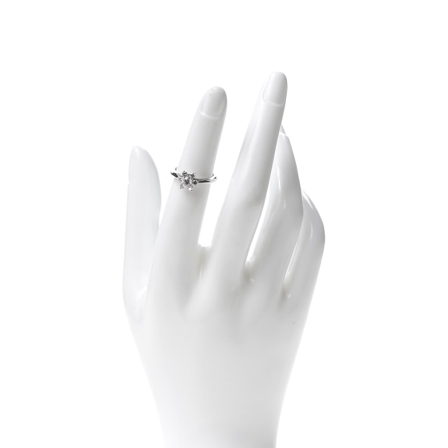 Tiffany Platinum Diamond Flower Ring 48 4.5 2 of 5