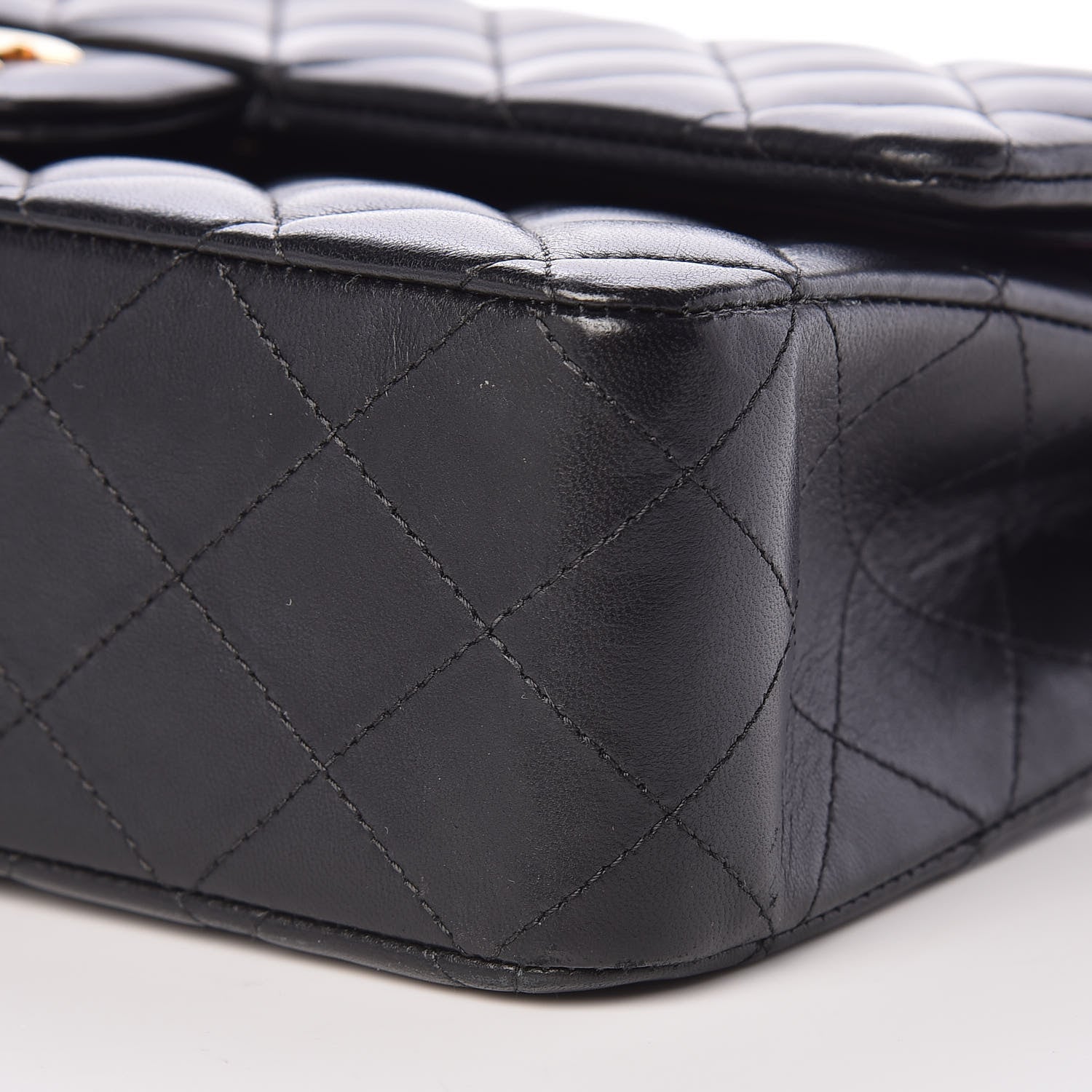 Chanel Lambskin Quilted Medium Double Flap Black 12 of 13