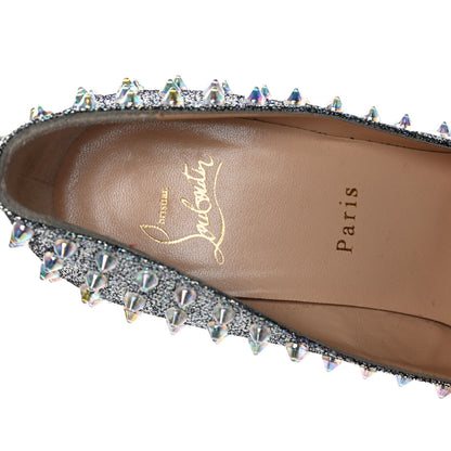 Christian Louboutin Nappa Mica Follies Spikes 100 Pumps 39 Silver 8 of 9