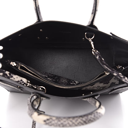 Saint Laurent Grained Calfskin Embossed Python Small Sac De Jour Black 5 of 10