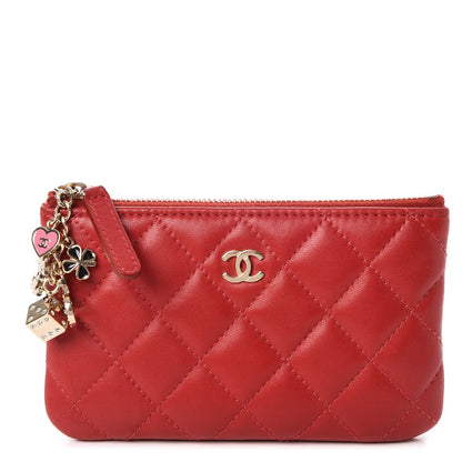 Chanel Lambskin Quilted Small Casino Cosmetic Case Red 1 of 8
