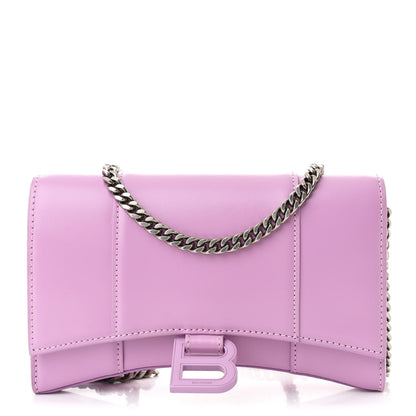Balenciaga Shiny Box Calfskin Tonal B Hourglass Chain Bag Liliac 1 of 9