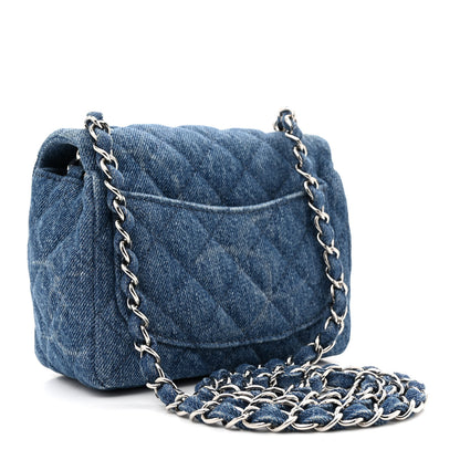 Chanel Denim CC Quilted Mini Square Flap Blue 3 of 11