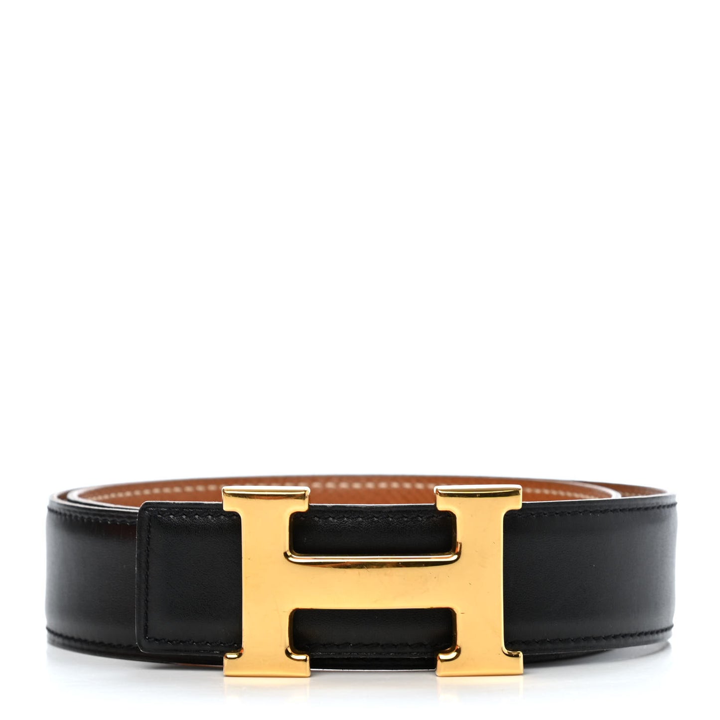 Box Courchevel 32mm H Belt 65 Black Gold