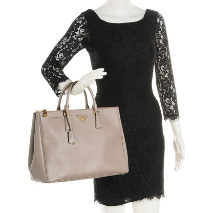 Prada Saffiano Lux Large Double Zip Tote Argilla 3 of 10