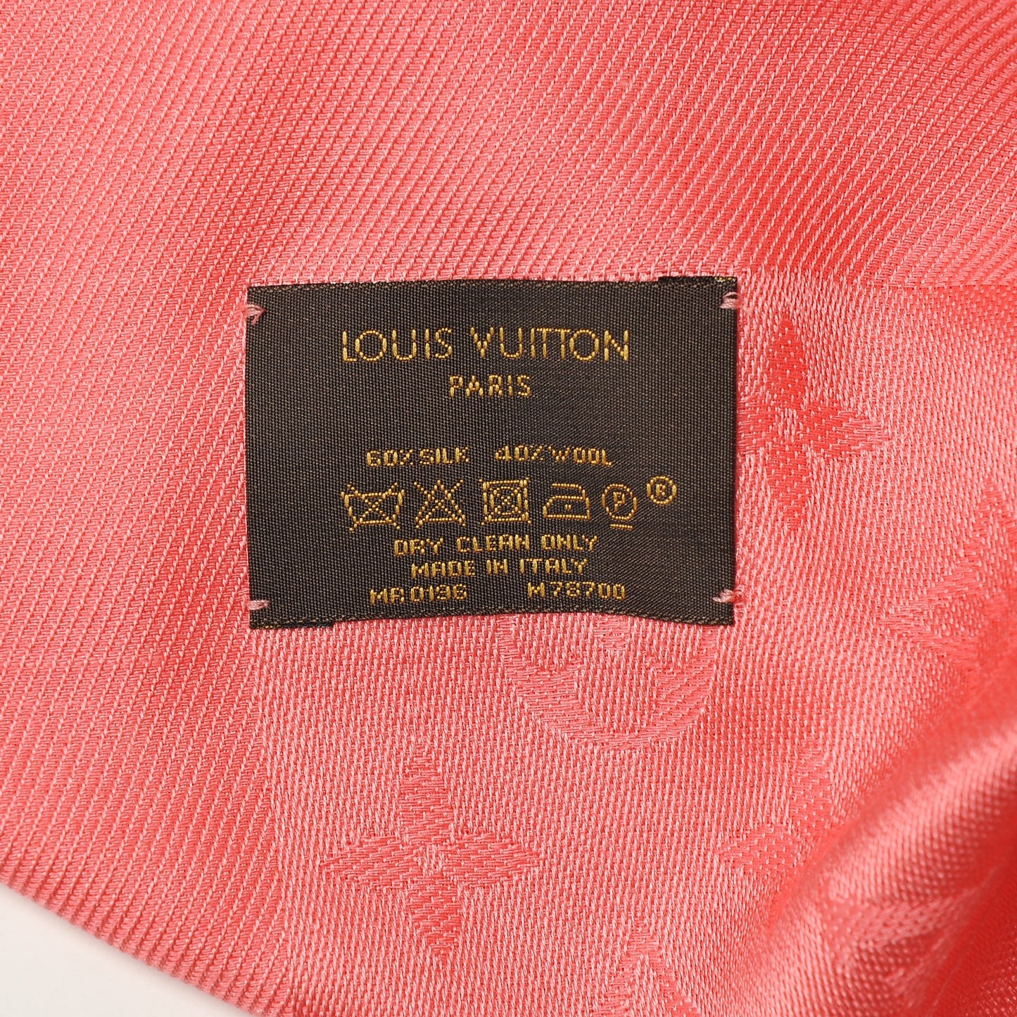 Silk Wool Monogram Shawl Pink