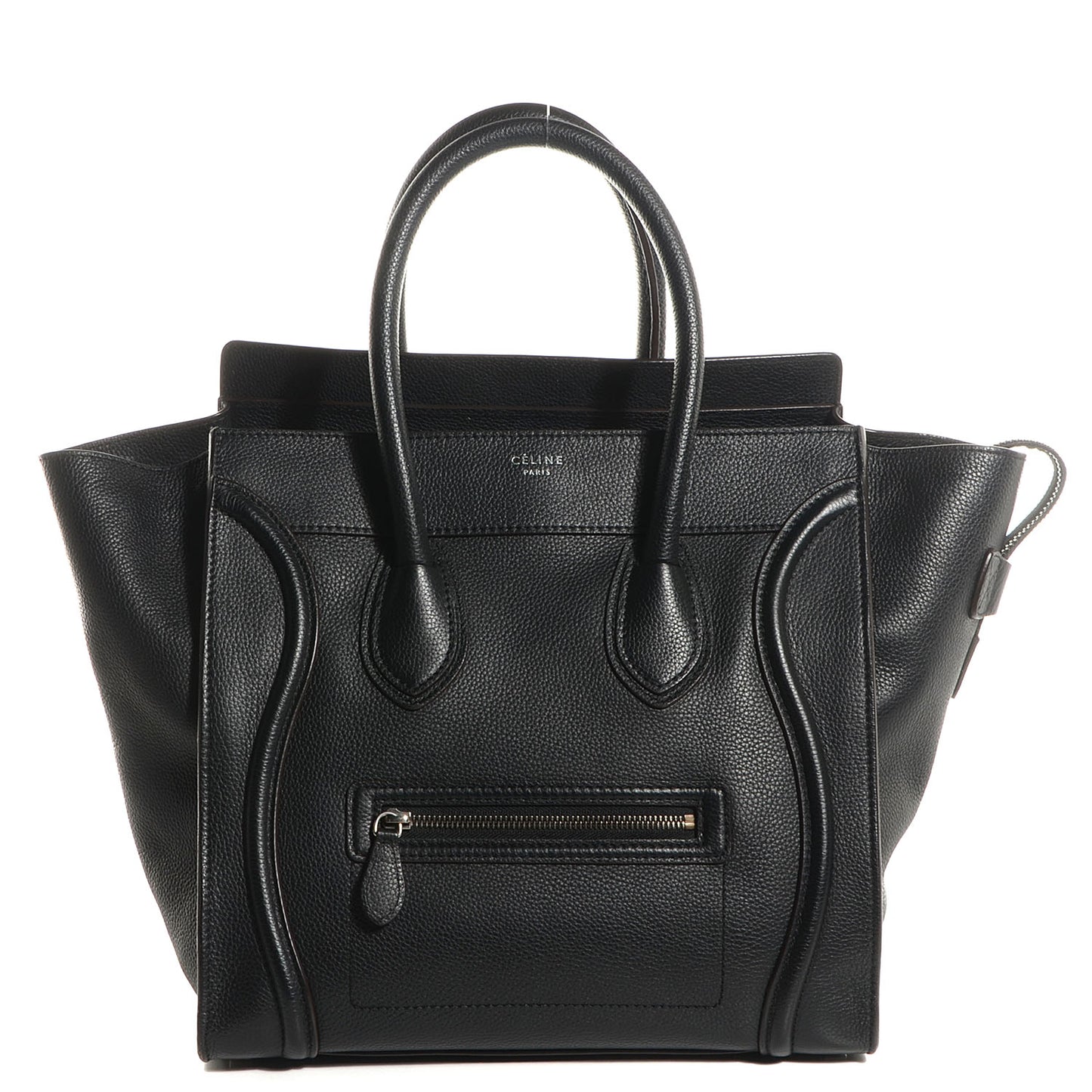 Drummed Calfskin Mini Luggage Black