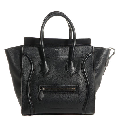 Celine Drummed Calfskin Mini Luggage Black 1 of 8