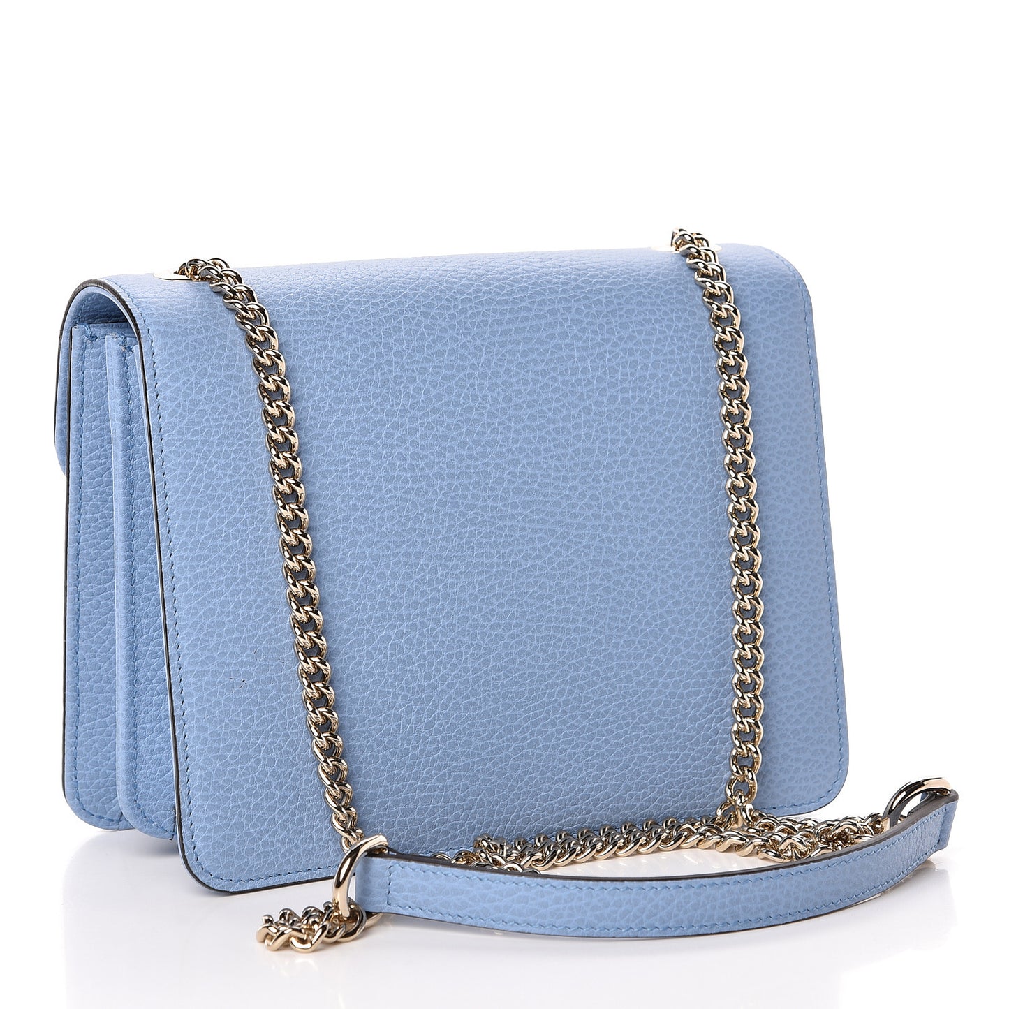 Dollar Calfskin Small Interlocking G Shoulder Bag Mineral Blue