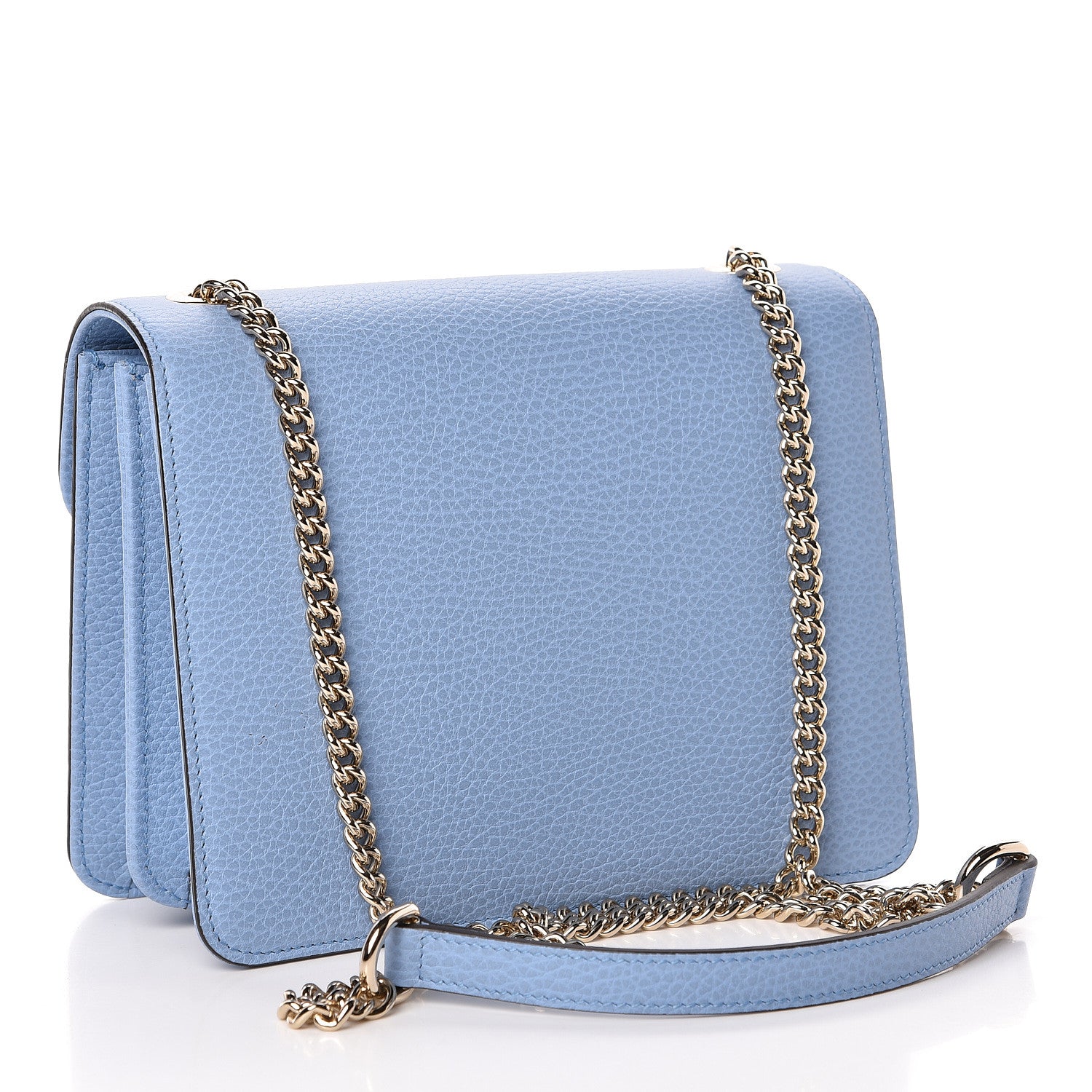 Gucci Dollar Calfskin Small Interlocking G Shoulder Bag Mineral Blue 3 of 10