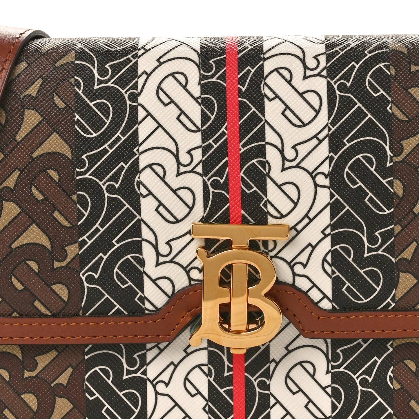 E-Canvas Monogram Stripe Albion TB Bag Bridle Brown