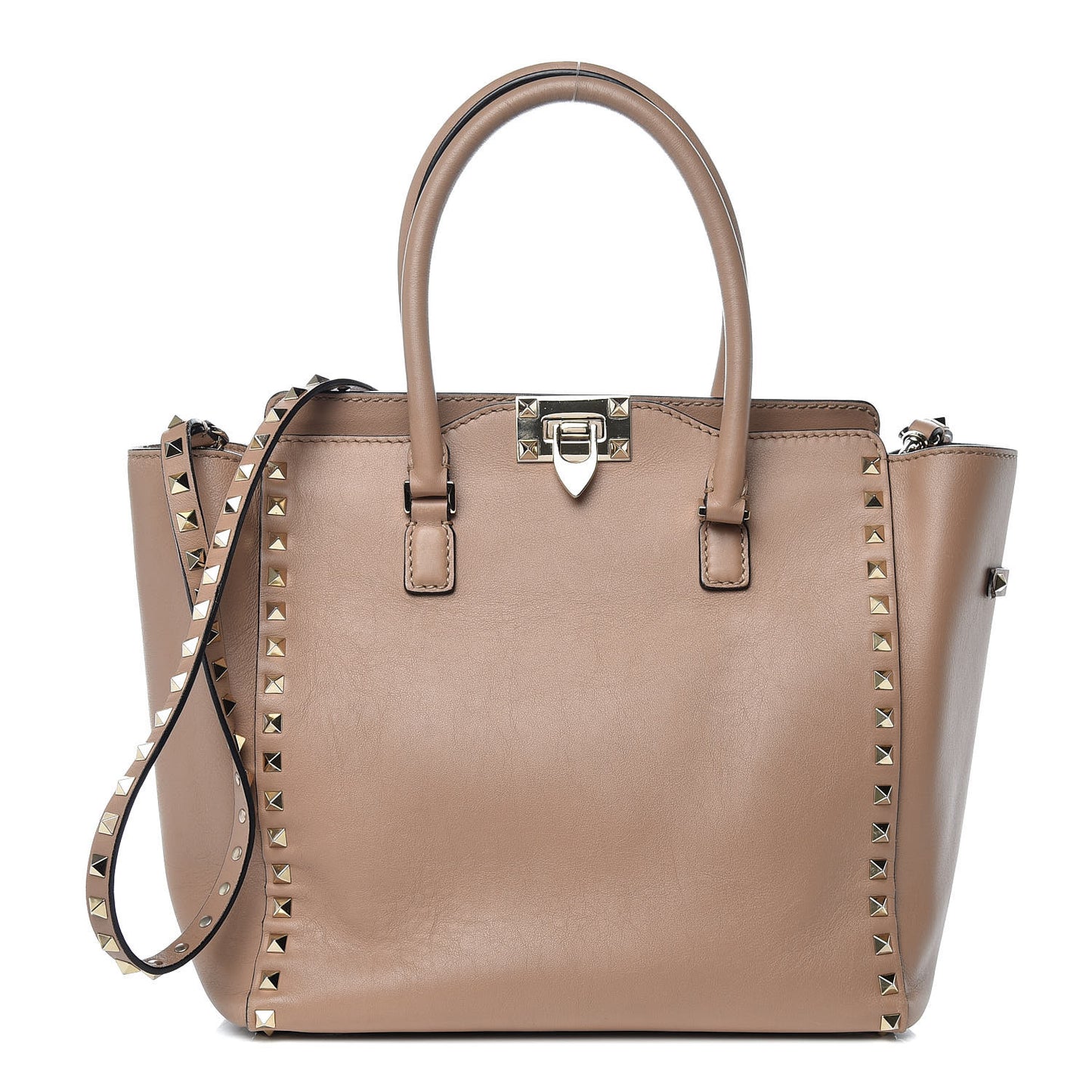 Vitello Rockstud Double Handle Tote Alpaca