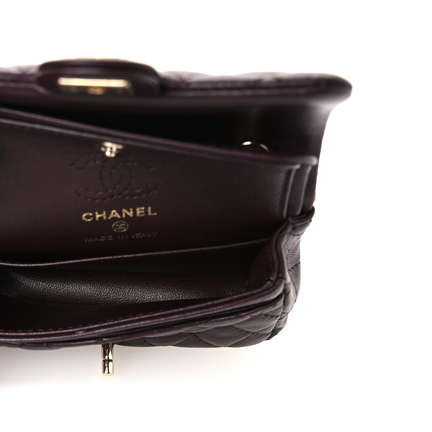 Chanel Lambskin Quilted Mini Flap Bag Charm With Hook Dark Brown 4 of 13