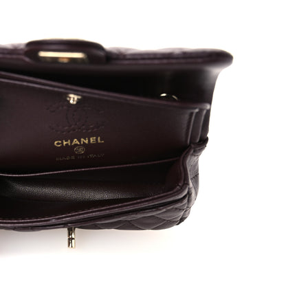 Chanel Lambskin Quilted Mini Flap Bag Charm With Hook Dark Brown 4 of 13