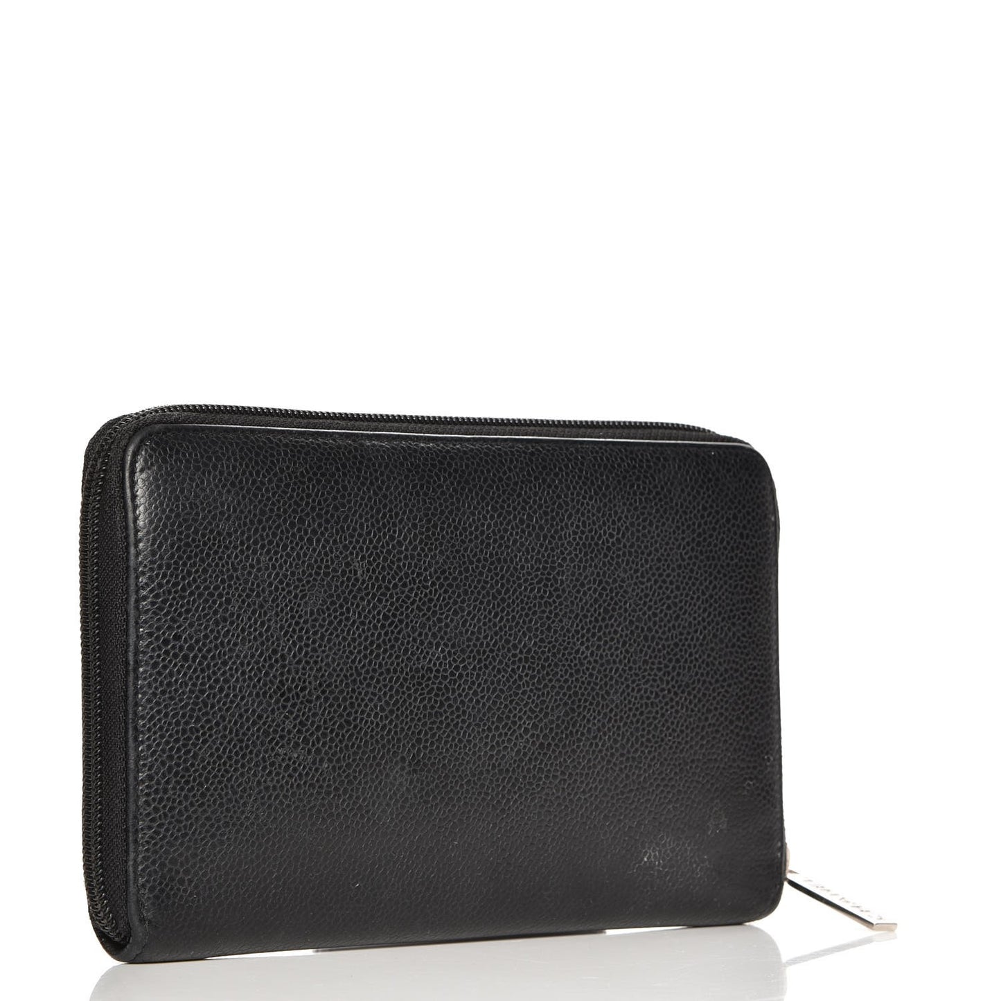 Caviar CC Timeless Large Zip Around Wallet Black