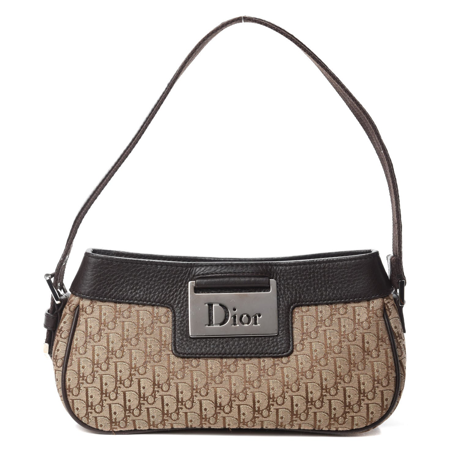 Christian Dior Monogram Shoulder Bag Brown Beige 1 of 11