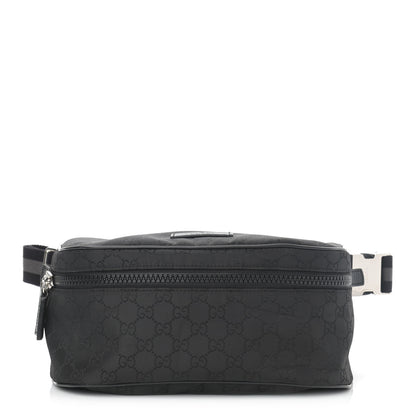 Gucci Nylon Monogram Fanny Pack Belt Bag Black 1 of 10
