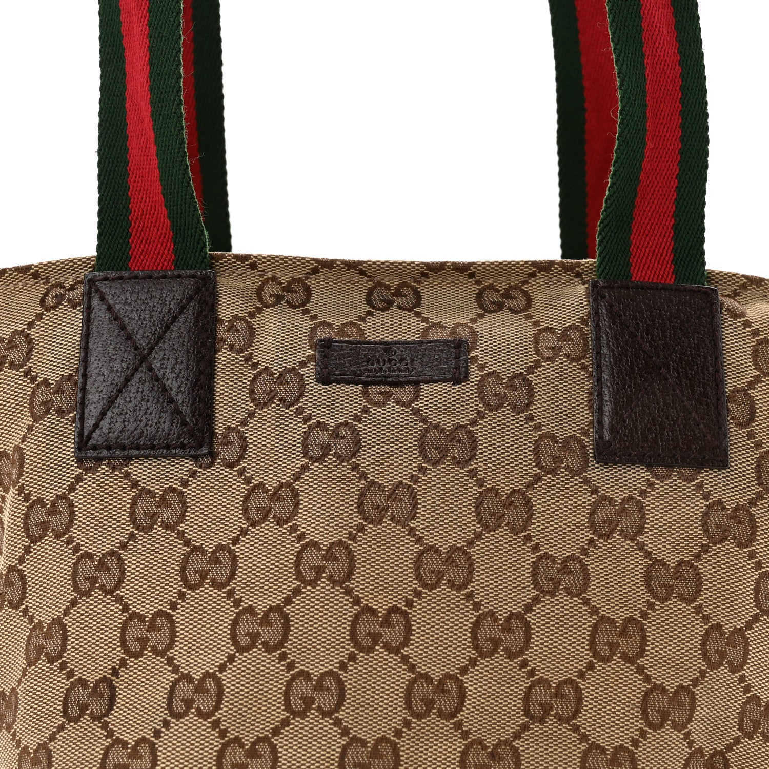 Gucci GG Monogram Small Web Handle Bucket Tote Dark Brown 8 of 10