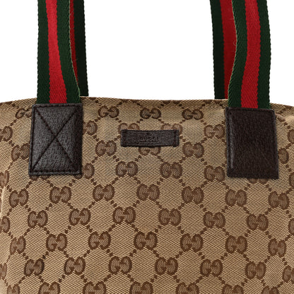 Gucci GG Monogram Small Web Handle Bucket Tote Dark Brown 8 of 10