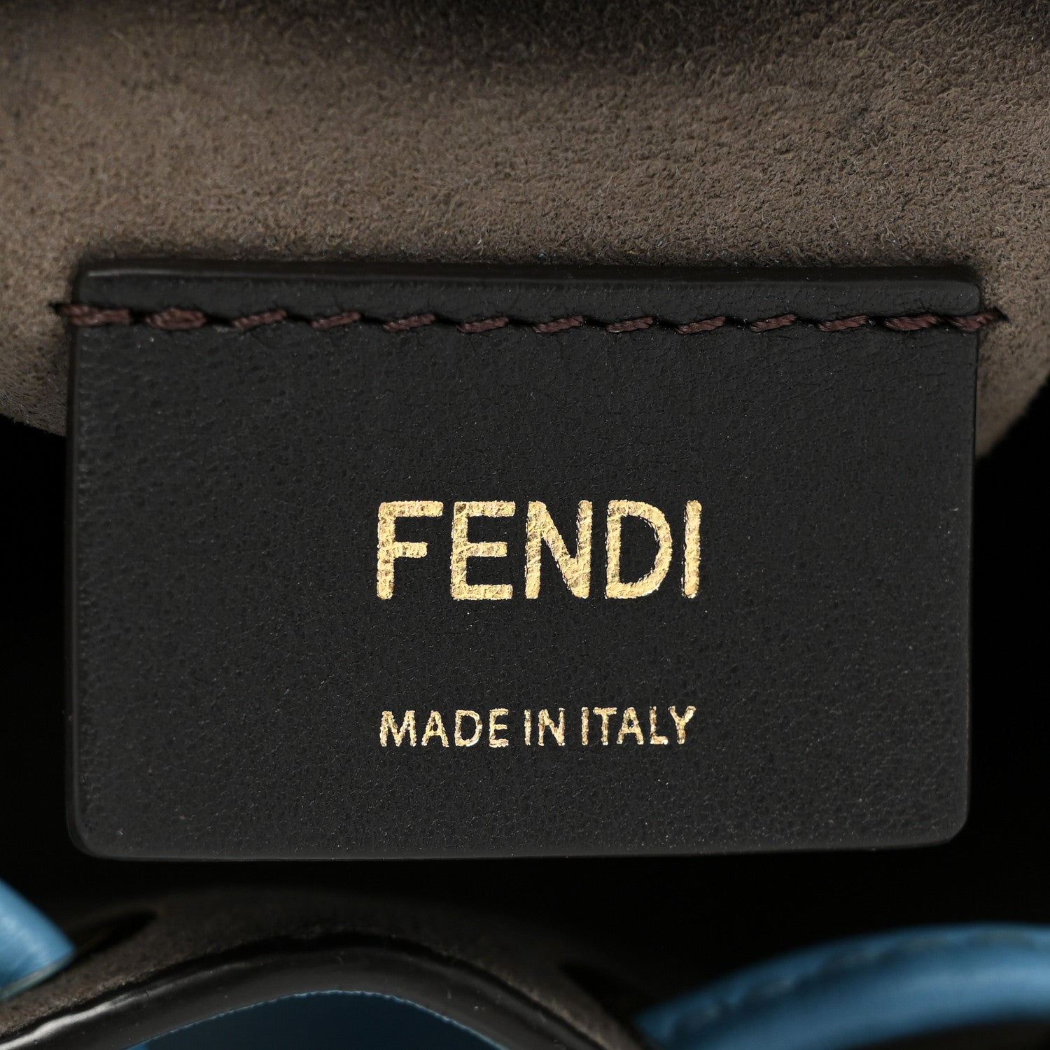 Fendi X SARAH COLEMAN Glazed Canvas Vitello King F is Fendi FF Vertigo Mini Mon Tresor Bucket Bag Cyber Blue White 6 of 16