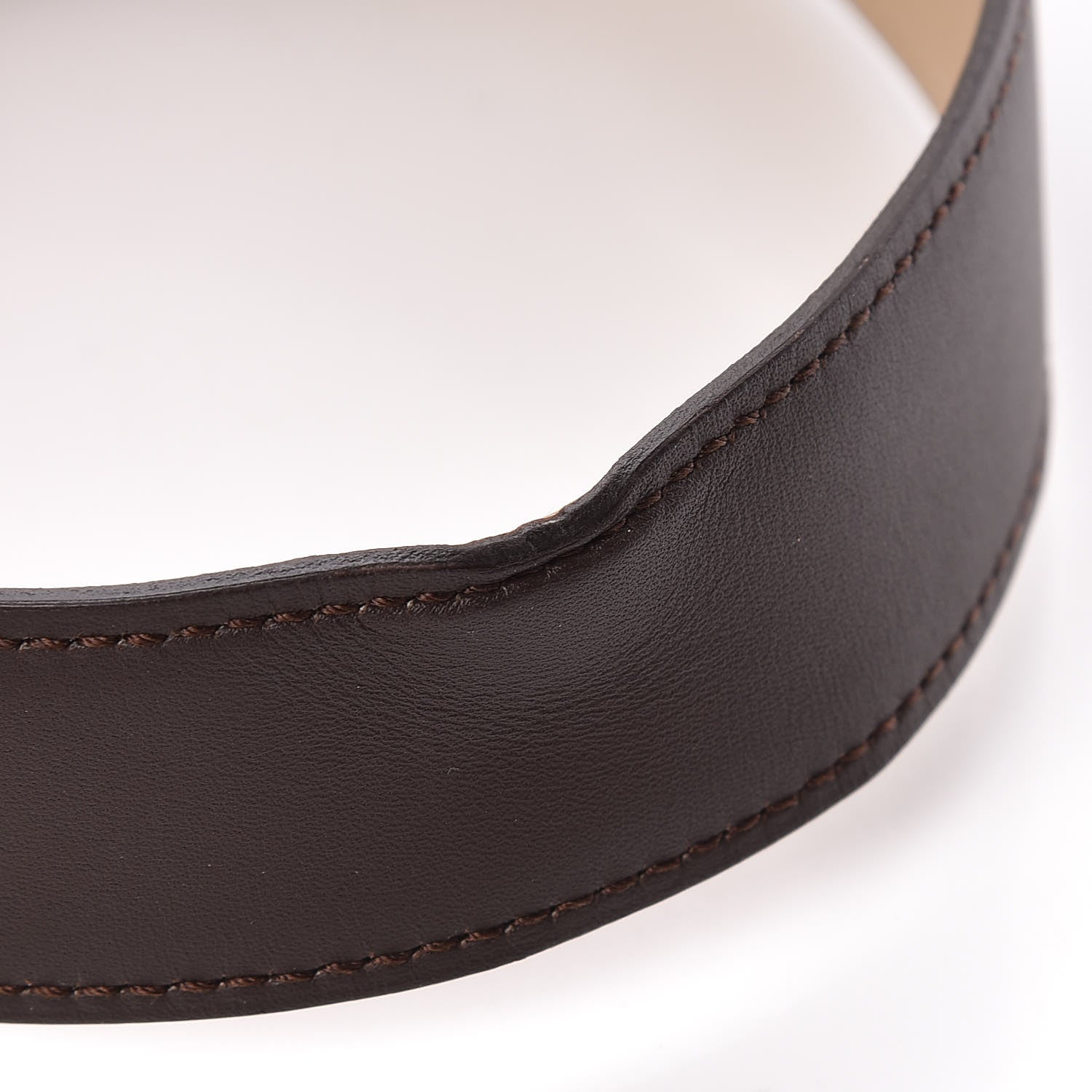 Hermes Chamonix Swift Strie 32mm H Belt 90 Chocolate Parchemin 8 of 9