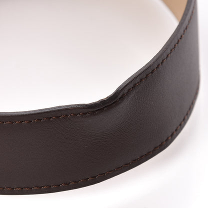 Hermes Chamonix Swift Strie 32mm H Belt 90 Chocolate Parchemin 8 of 9
