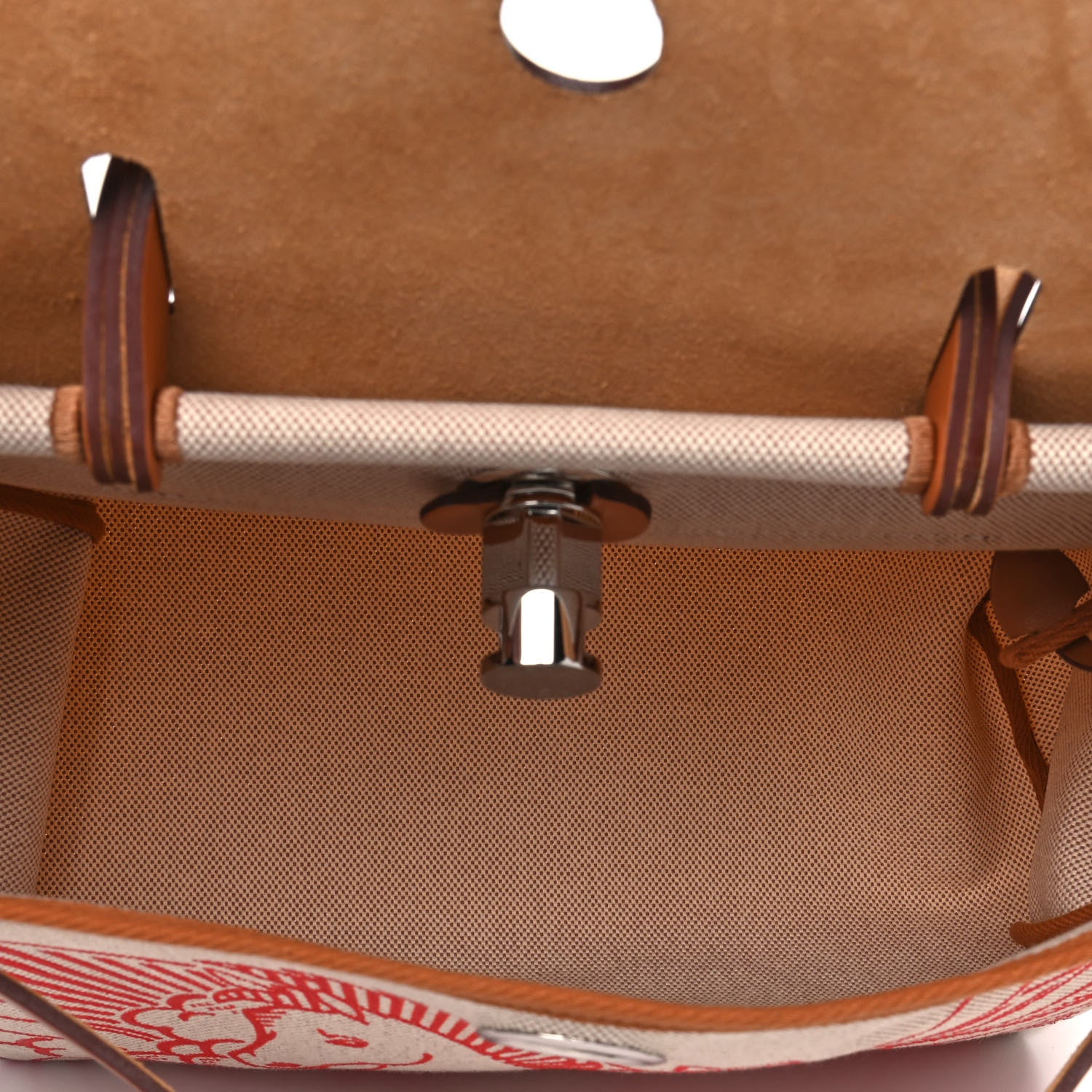 Hermes Vache Hunter Toile Pegase Pop Herbag Zip Retourne 31 PM Capucine Ecru 5 of 5